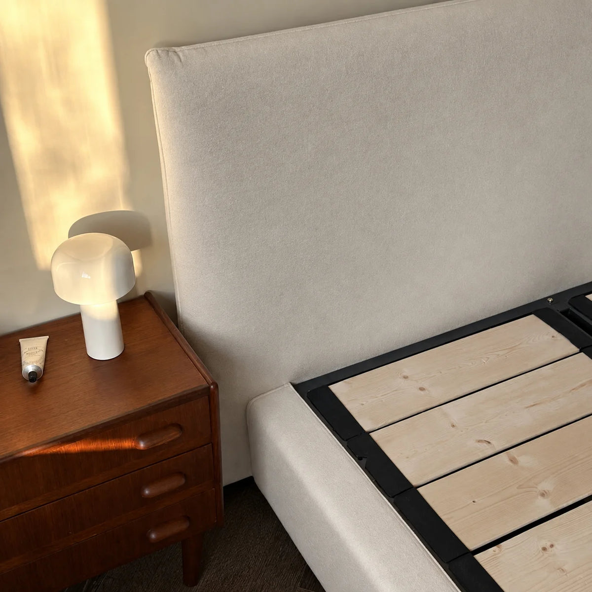 Custom Bed Frame Cover — Performance HH200 · Soft Warm Ivory White