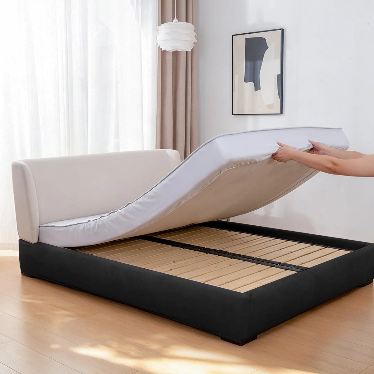 Custom Inset Bed Frame Cover