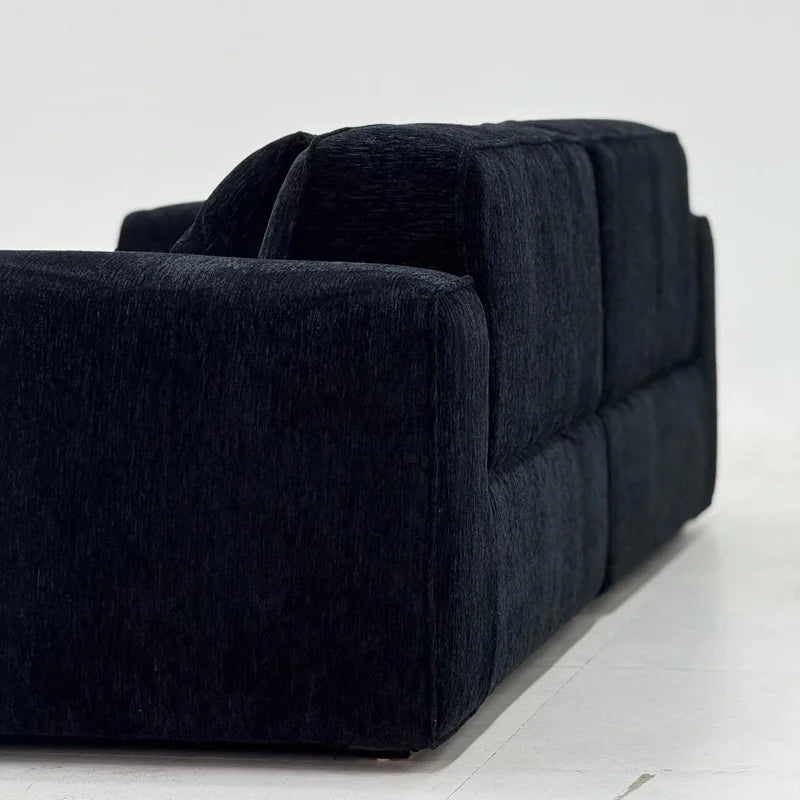 Custom Sofa Slipcover — Blossom · Onyx Noir