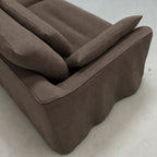 Custom Sofa Slipcover — Elara Flax · Cocoa Truffle