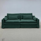 Custom Sofa Slipcover — Elara Flax · Evergreen Canopy