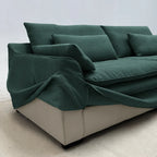 Custom Sofa Slipcover — Elara Flax · Evergreen Canopy