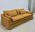 Custom Sofa Slipcover — Elara Flax · Golden Ginkgo