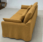 Custom Sofa Slipcover — Elara Flax · Golden Ginkgo