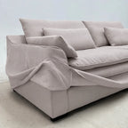 Custom Sofa Slipcover — Elara Flax · Ivory Cloud