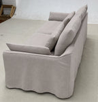 Custom Sofa Slipcover — Elara Flax · Ivory Cloud