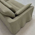Custom Sofa Slipcover — Elara Flax · Matcha Mist