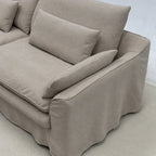 Custom Sofa Slipcover — Elara Flax · Sandstone Beige