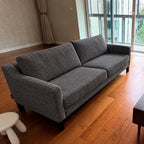 Custom Sofa Slipcover — Marlowe Linen-Blend 625 · Charcoal Gray
