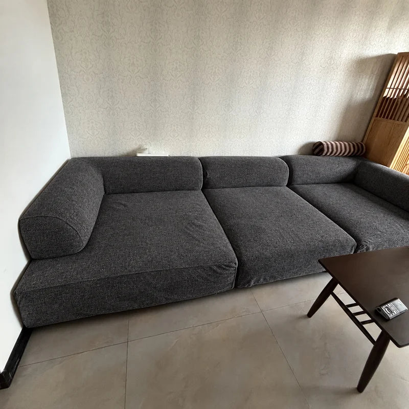 Custom Sofa Slipcover — Marlowe Linen-Blend 625 · Charcoal Gray