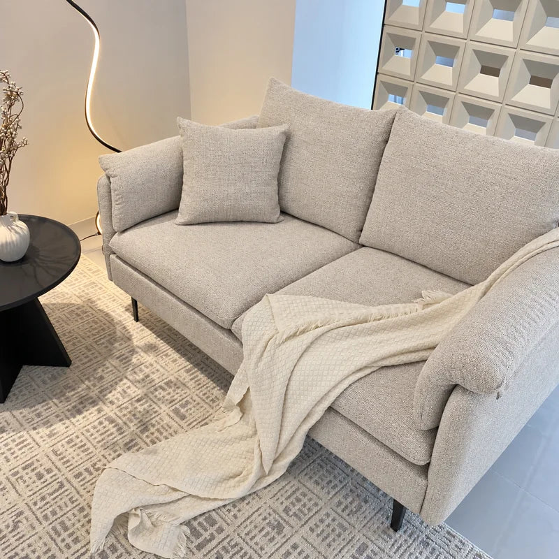 Custom Sofa Slipcover — Marlowe Linen-Blend 625 · Cream