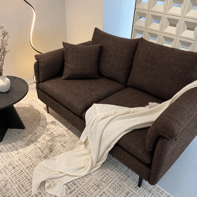 Custom Sofa Slipcover — Marlowe Linen-Blend 625 · Dark Brown
