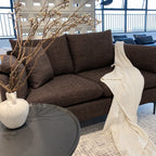 Custom Sofa Slipcover — Marlowe Linen-Blend 625 · Dark Brown