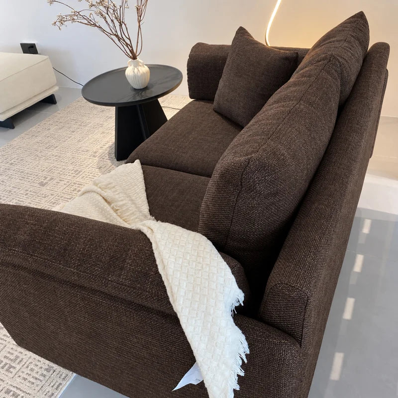Custom Sofa Slipcover — Marlowe Linen-Blend 625 · Dark Brown