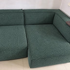 Custom Sofa Slipcover — Marlowe Linen-Blend 625 · Forest Green