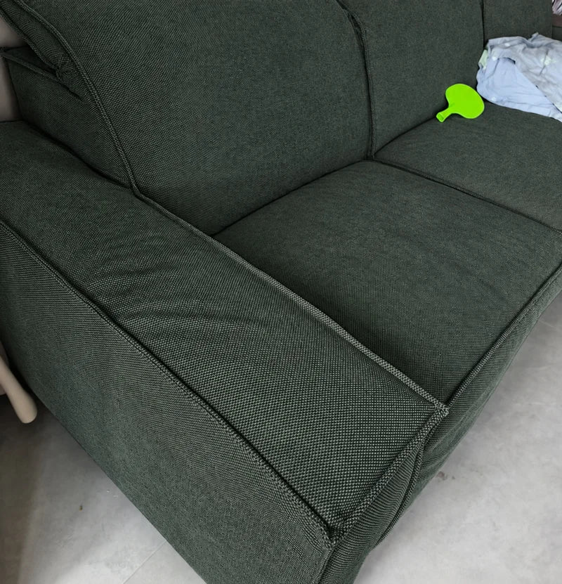 Custom Sofa Slipcover — Marlowe Linen-Blend 625 · Forest Green