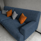 Custom Sofa Slipcover — Marlowe Linen-Blend 625 · Indigo Denim