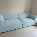 Custom Sofa Slipcover — Marlowe Linen-Blend 625 · Light Blue