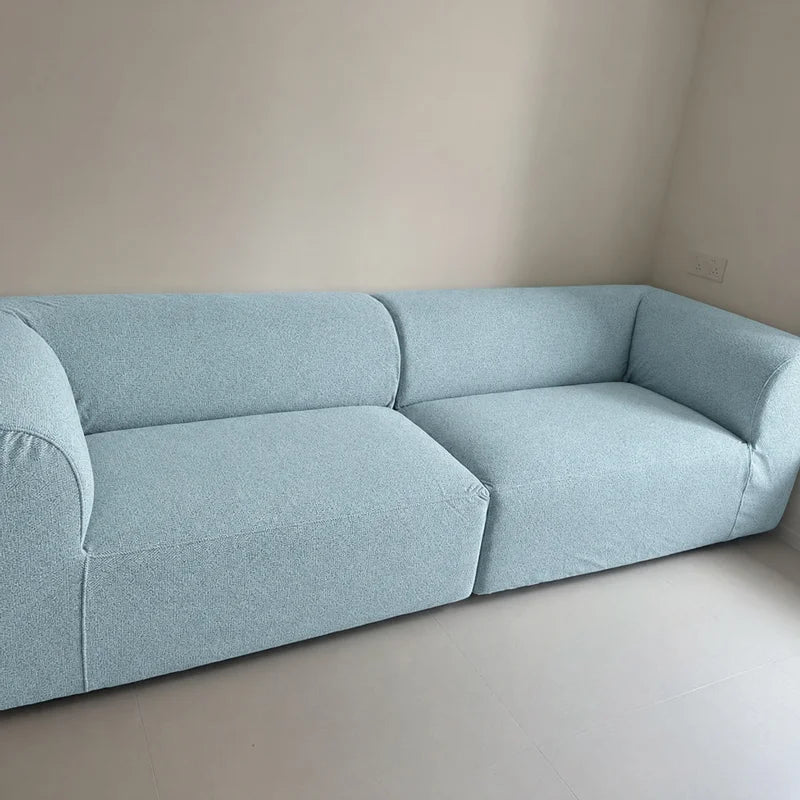 Custom Sofa Slipcover — Marlowe Linen-Blend 625 · Light Blue
