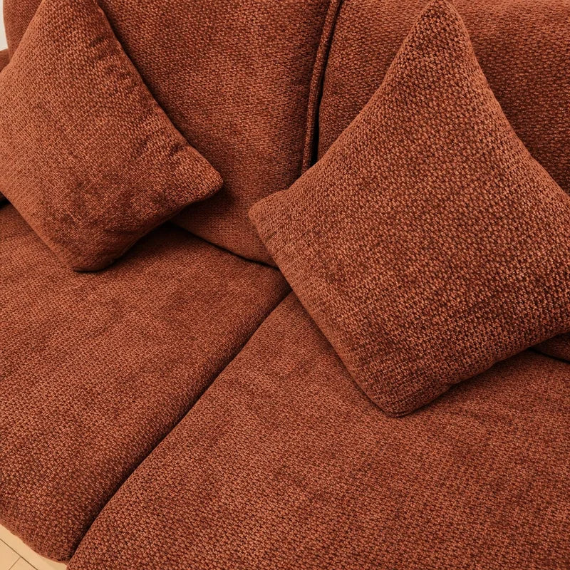 Custom Sofa Slipcover — Marlowe Linen-Blend 625 · Reddish Brown