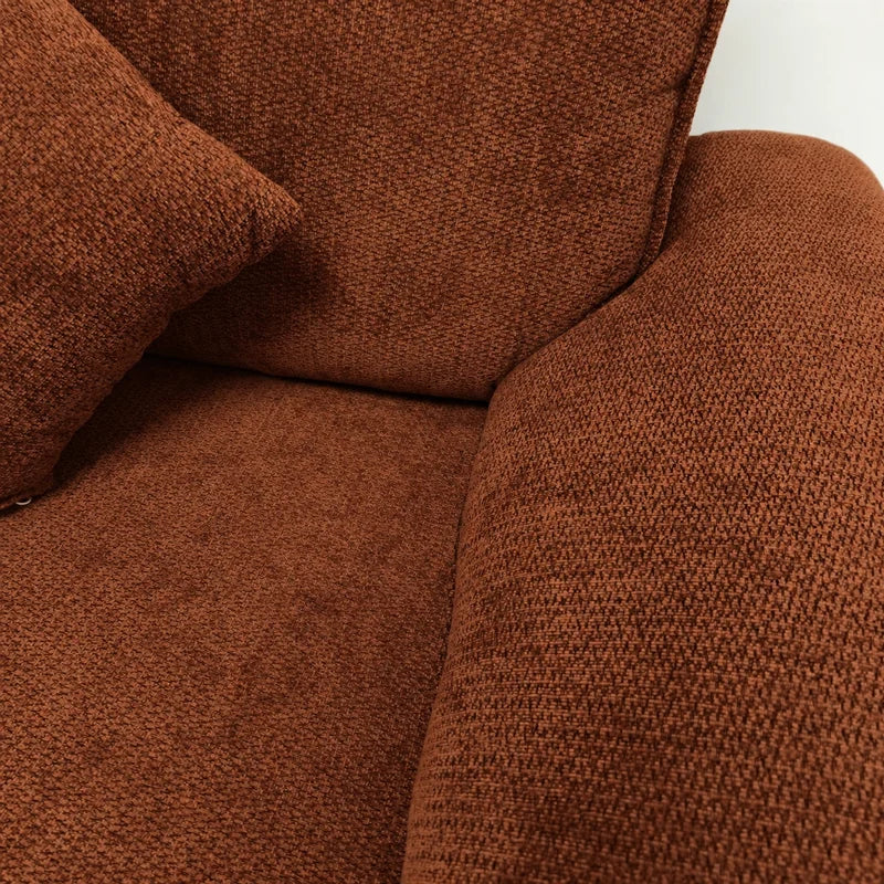 Custom Sofa Slipcover — Marlowe Linen-Blend 625 · Reddish Brown