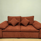 Custom Sofa Slipcover — Marlowe Linen-Blend 625 · Reddish Brown
