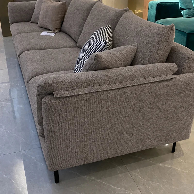 Custom Sofa Slipcover — Marlowe Linen-Blend 625 · Velour Latte