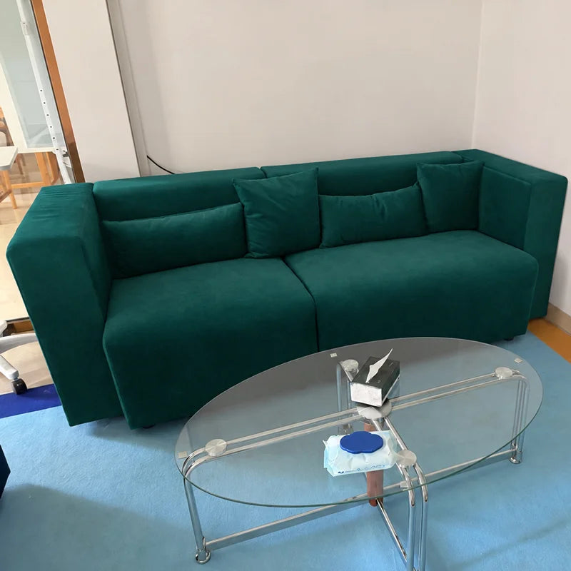 Custom Sofa Slipcover — Performance HH200 · Forest Green