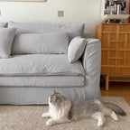 Custom Sofa Slipcover — Performance HH200 · Soft Silver Gray