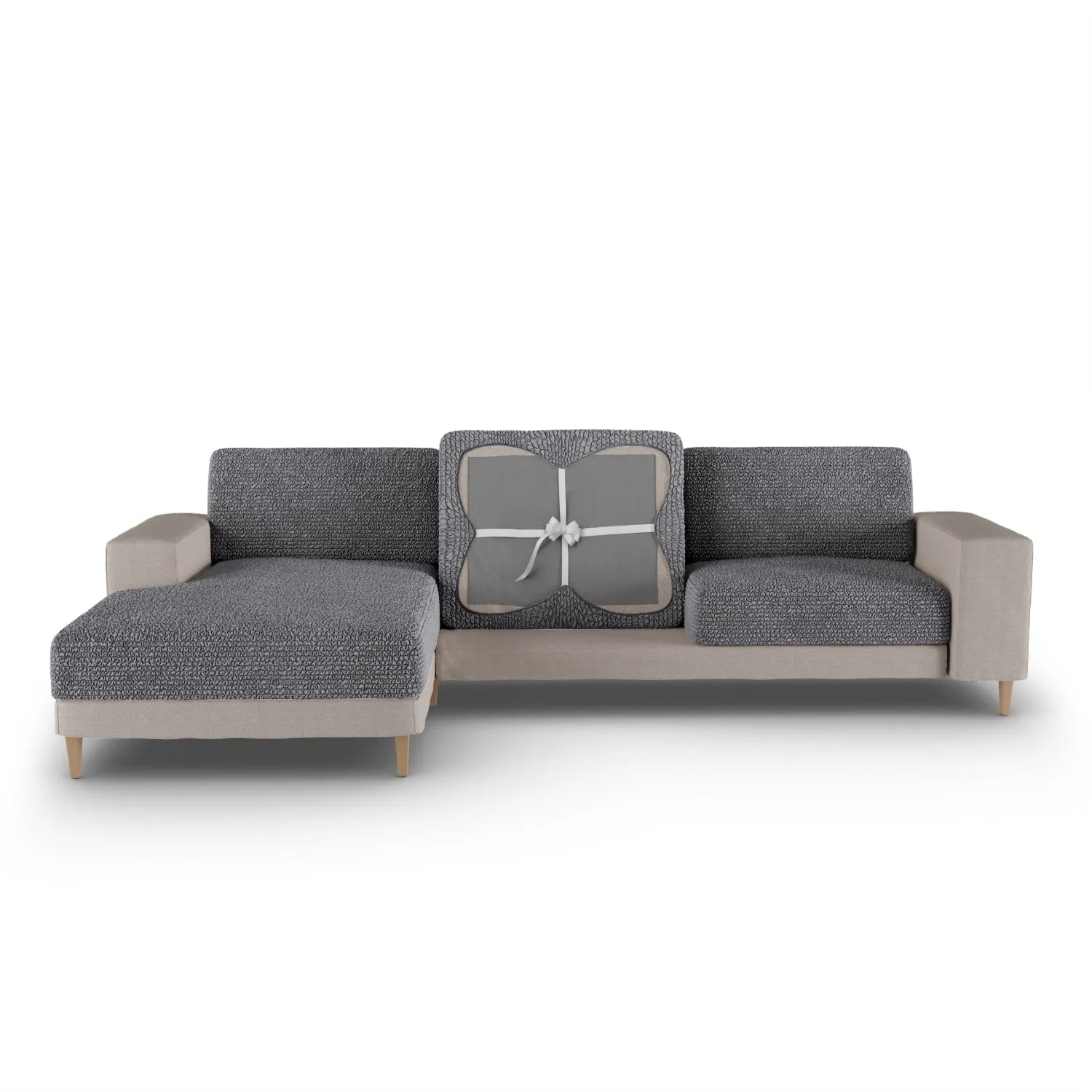Dark Gray Microfibra Seat Cushion Slipcover