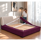 Deep Berry Plum · Stretch-Fit Bed Frame Cover