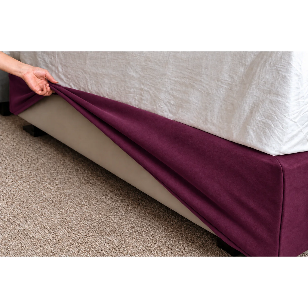Deep Berry Plum · Stretch-Fit Bed Frame Cover