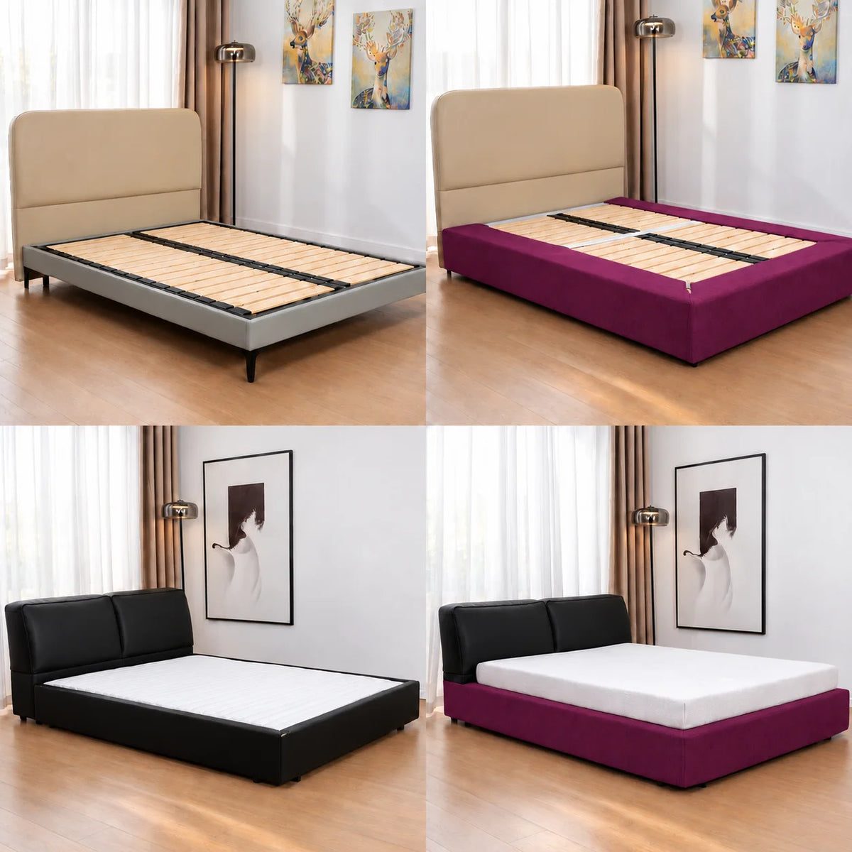Deep Berry Plum · Stretch-Fit Bed Frame Cover