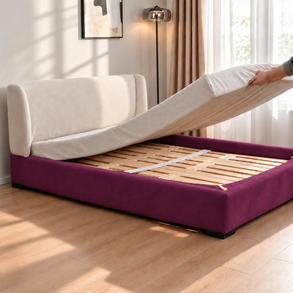 Deep Berry Plum · Stretch-Fit Bed Frame Cover