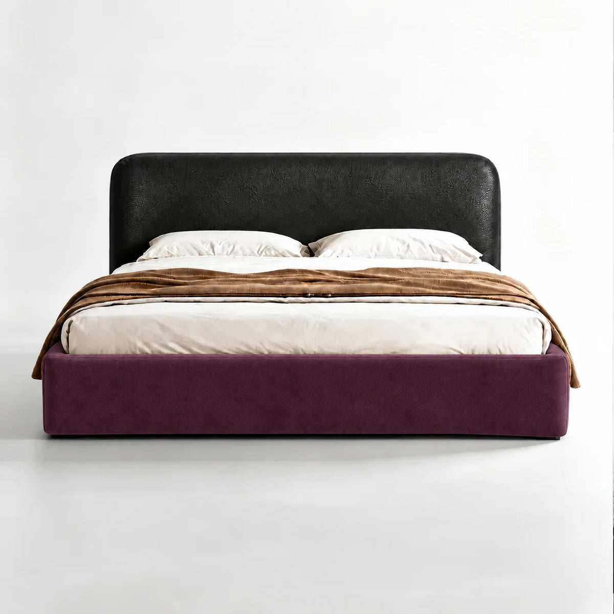 Deep Berry Plum · Stretch-Fit Bed Frame Cover