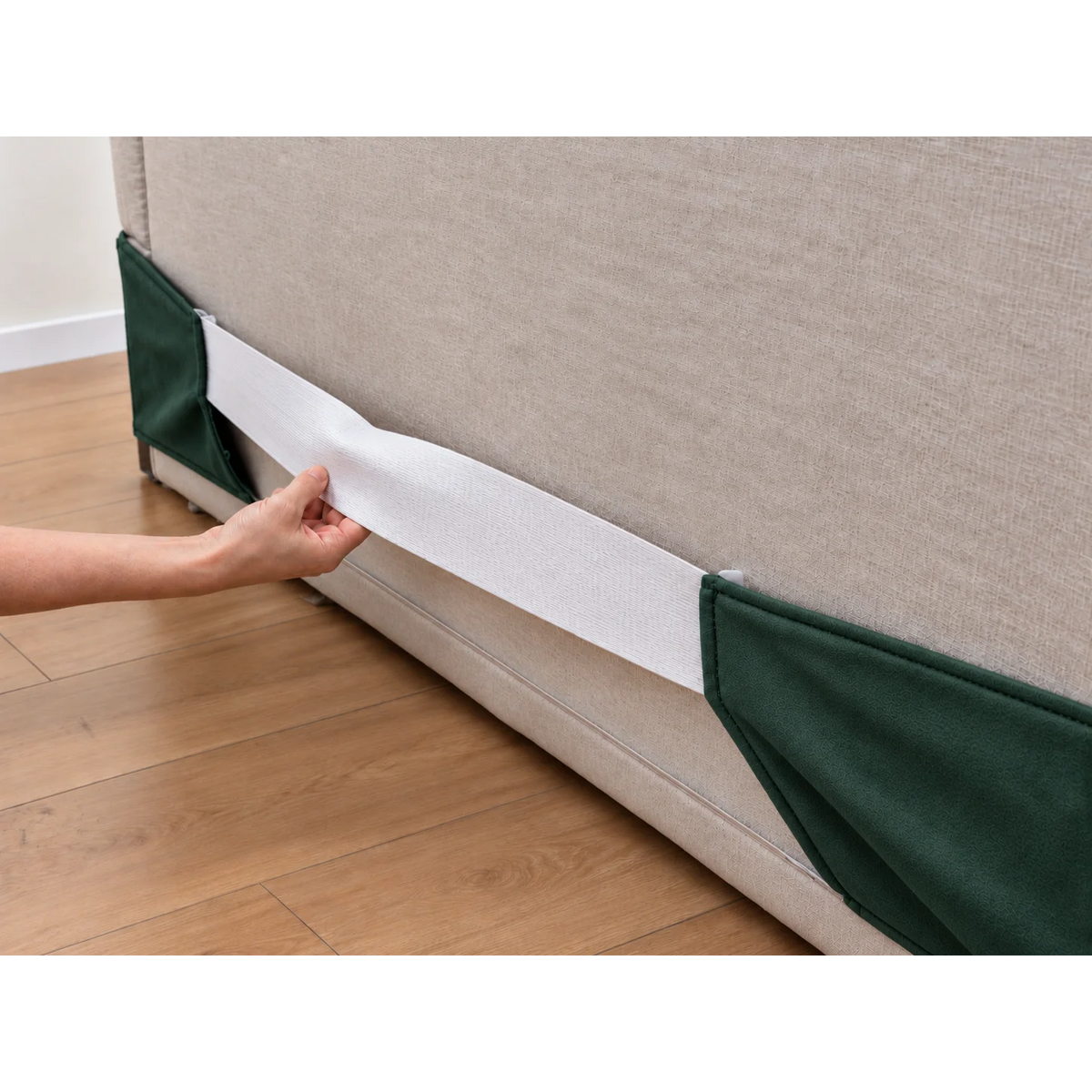 Deep Forest Green · Stretch-Fit Bed Frame Cover
