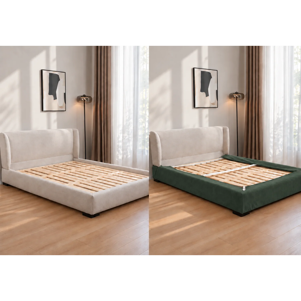 Deep Forest Green · Stretch-Fit Bed Frame Cover