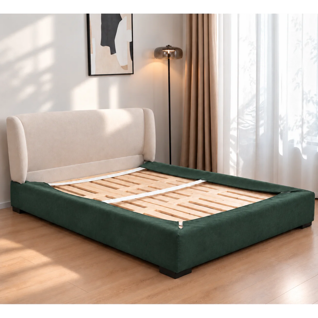 Deep Forest Green · Stretch-Fit Bed Frame Cover