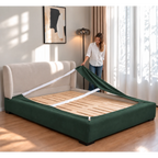 Deep Forest Green · Stretch-Fit Bed Frame Cover
