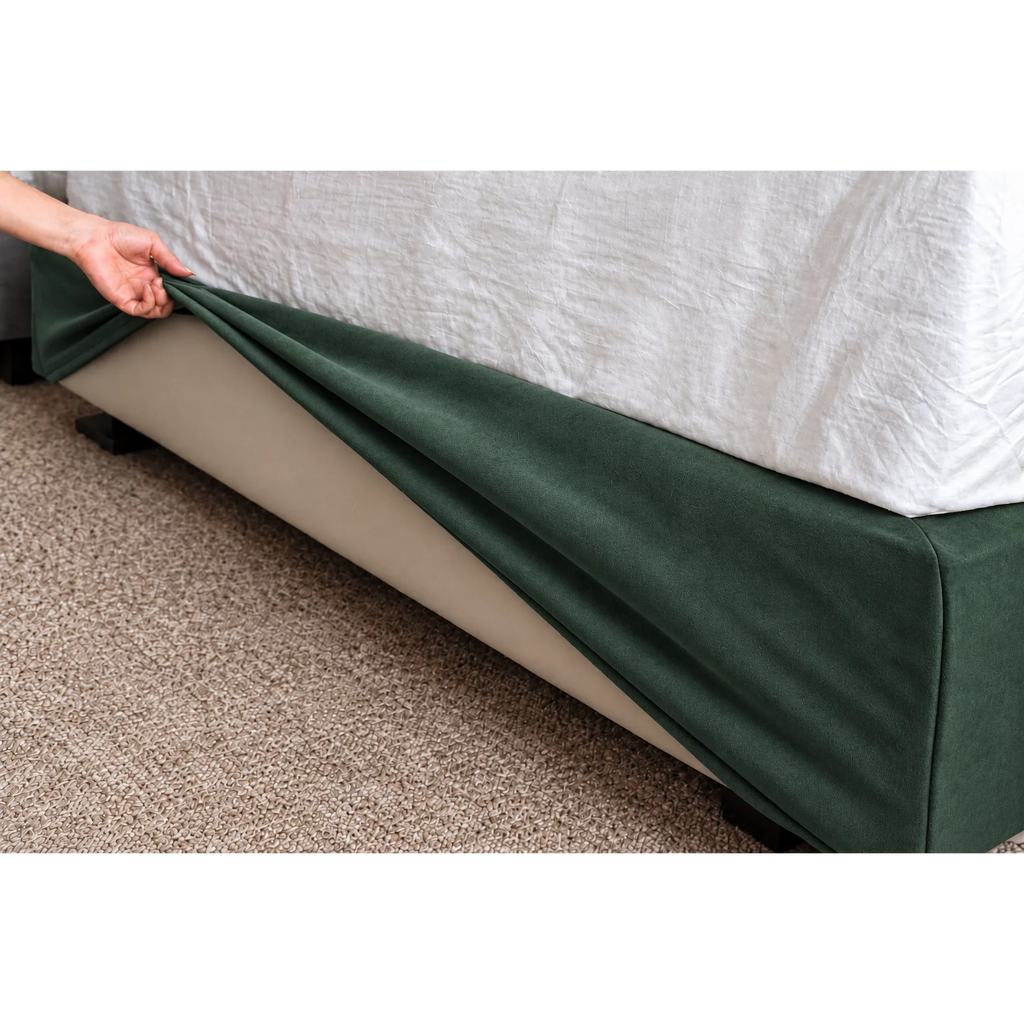 Deep Forest Green · Stretch-Fit Bed Frame Cover