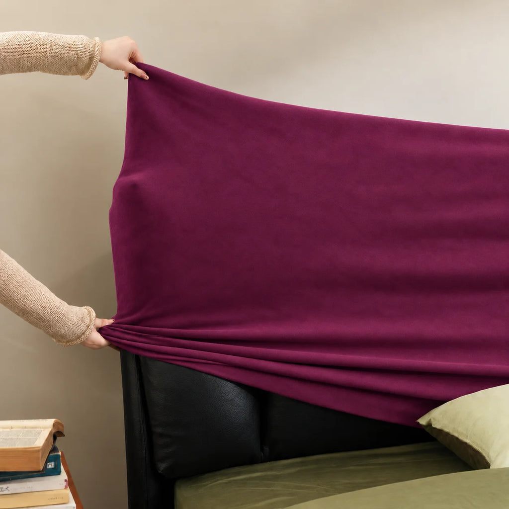 Deep Berry Plum · Stretch-Fit Bed Headboard Cover