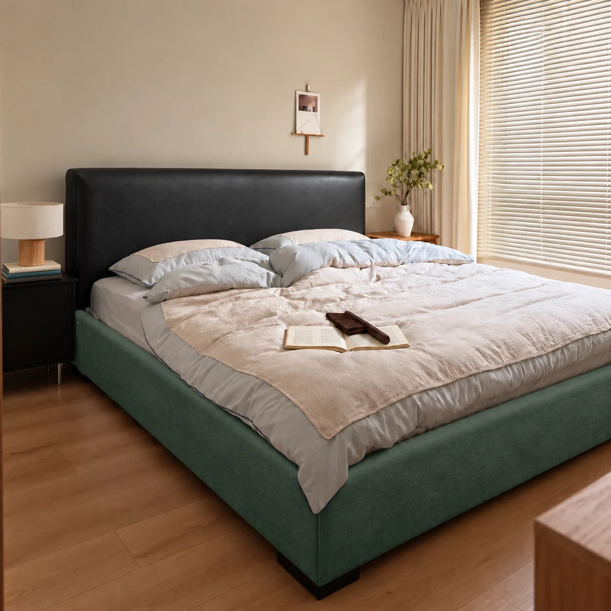 Deep Forest Green · Stretch-Fit Bed Frame Cover