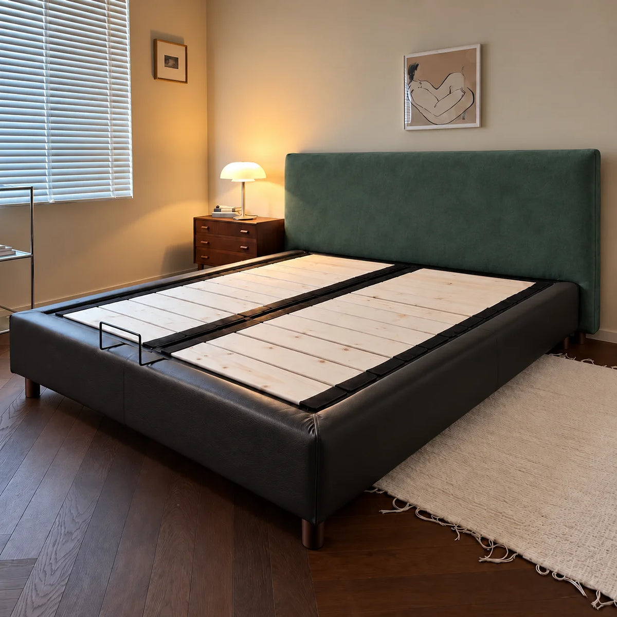 Deep Forest Green · Stretch-Fit Bed Headboard Cover