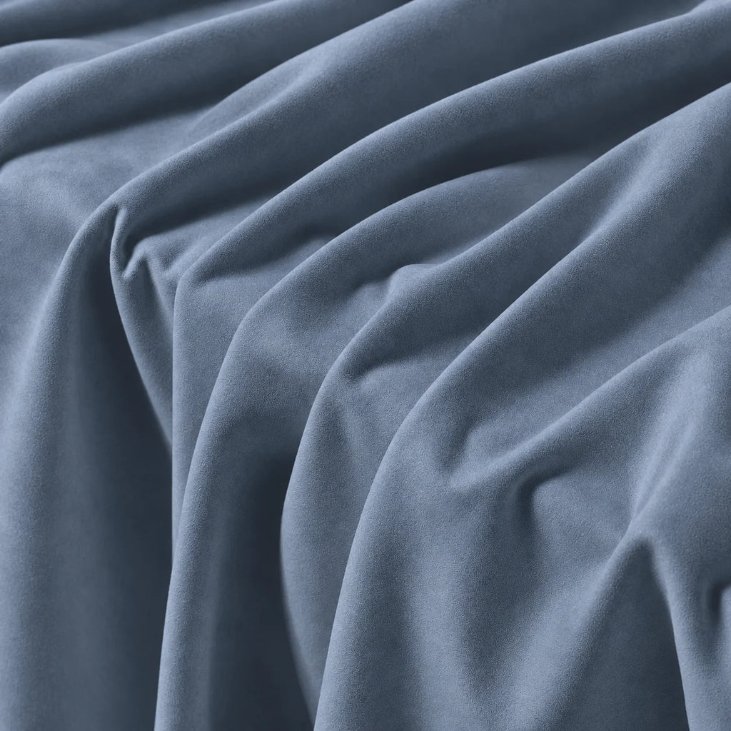 Dusty Blue-Gray · Stretch-Fit Bed Frame Cover