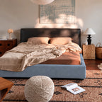 Dusty Blue-Gray · Stretch-Fit Bed Frame Cover