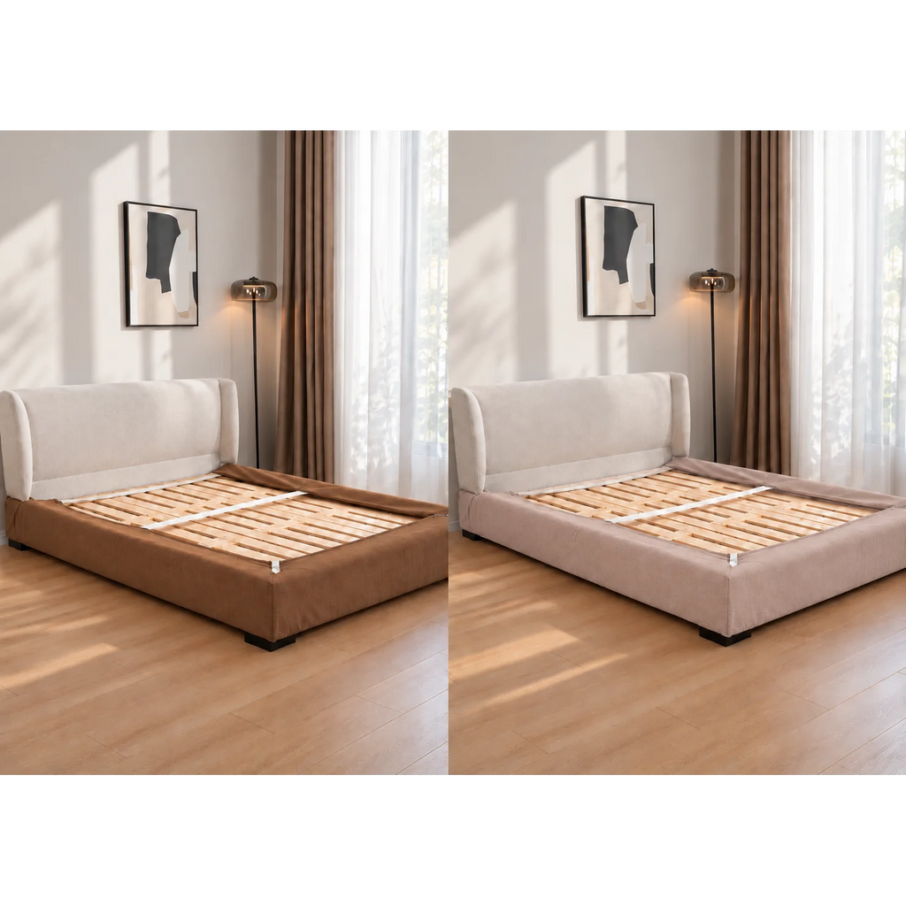 Dusty Blush · Stretch-Fit Bed Frame Cover