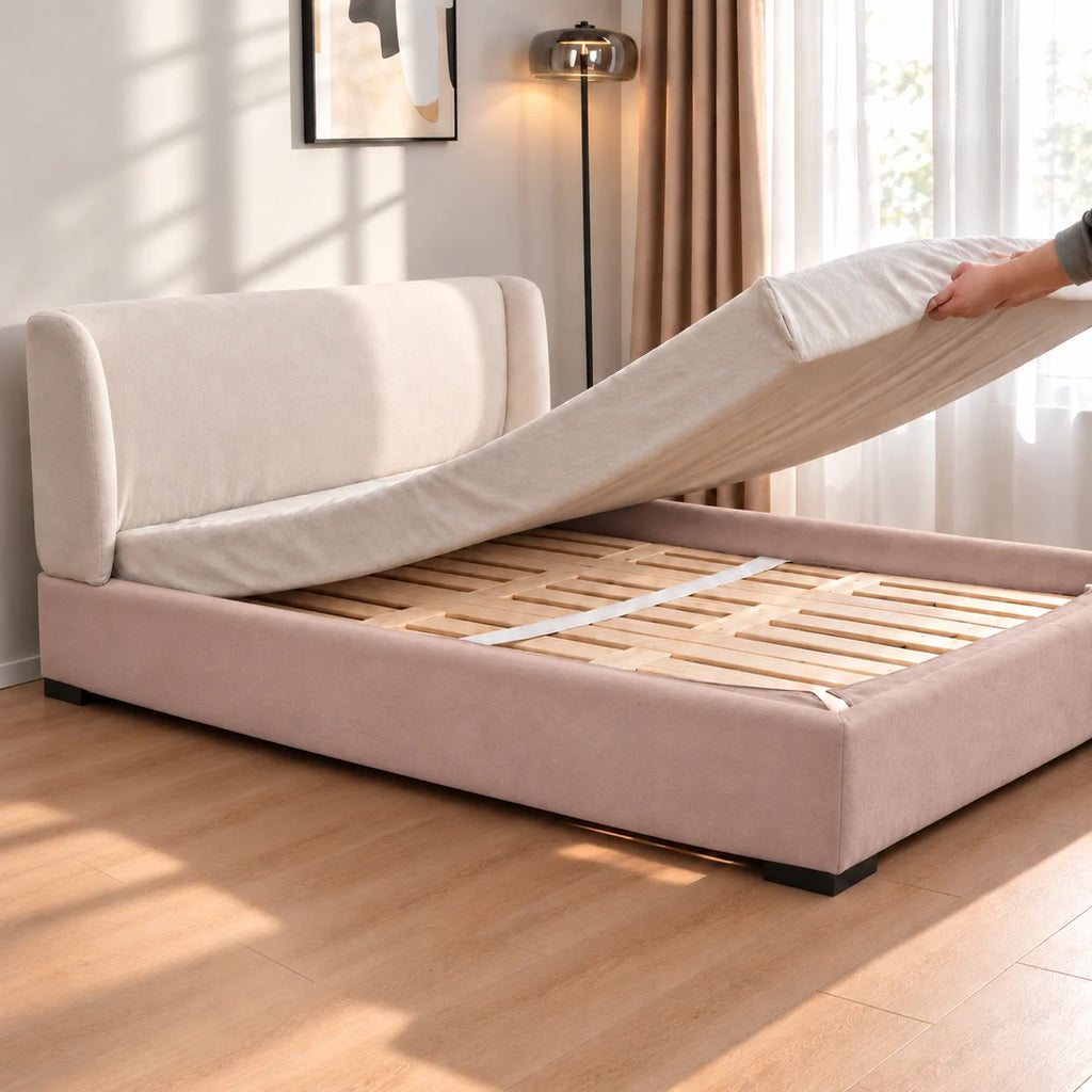Dusty Blush · Stretch-Fit Bed Frame Cover