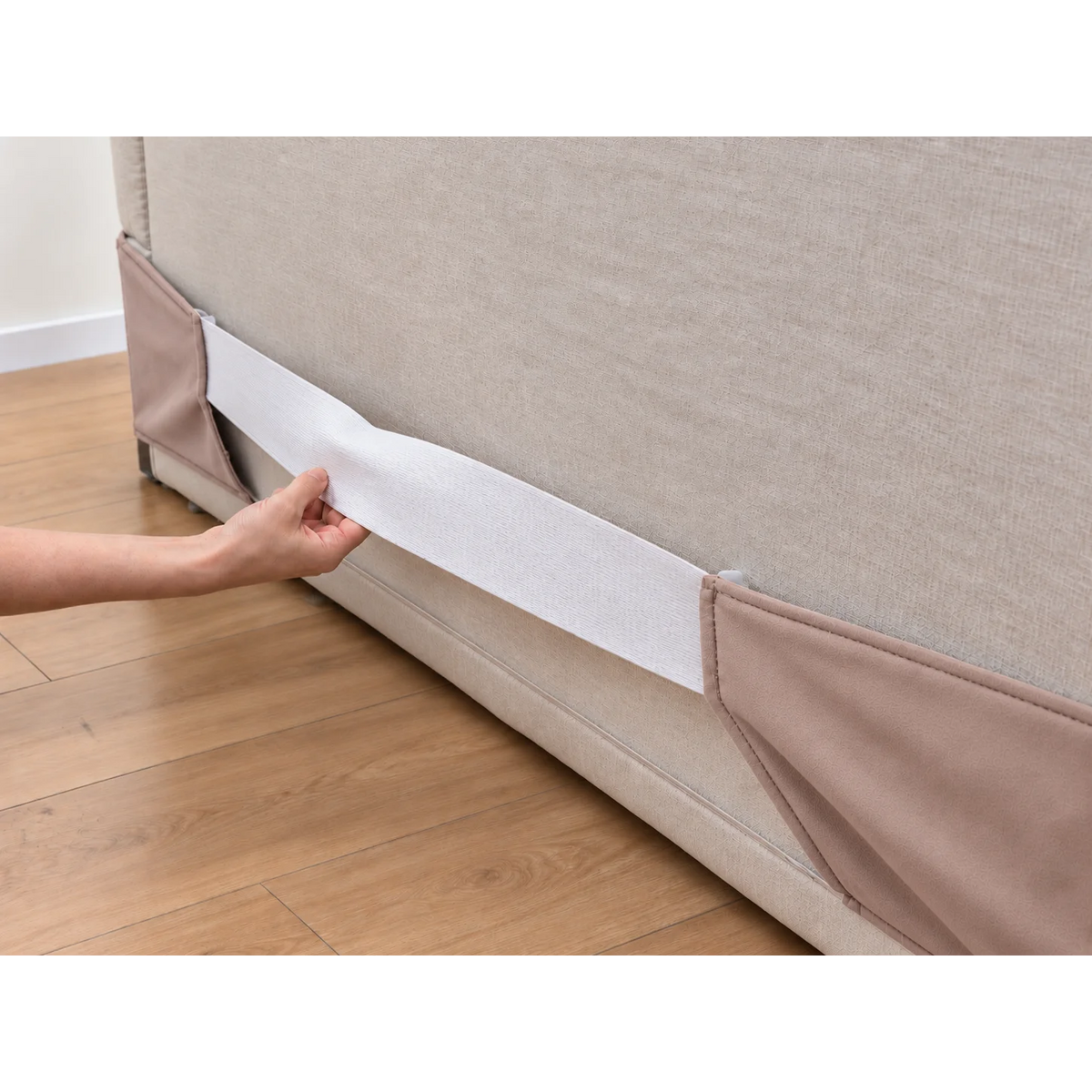 Dusty Blush · Stretch-Fit Bed Frame Cover
