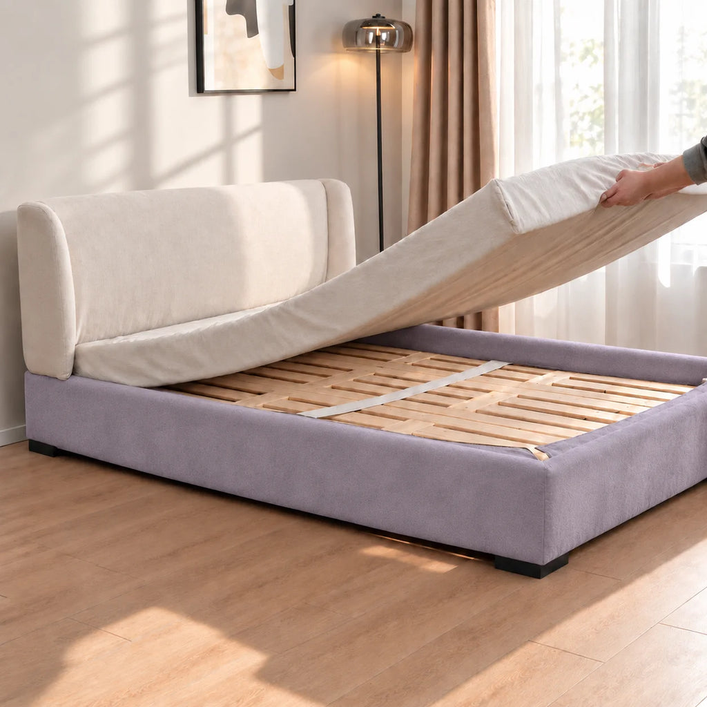 Dusty Lavender · Stretch-Fit Bed Frame Cover