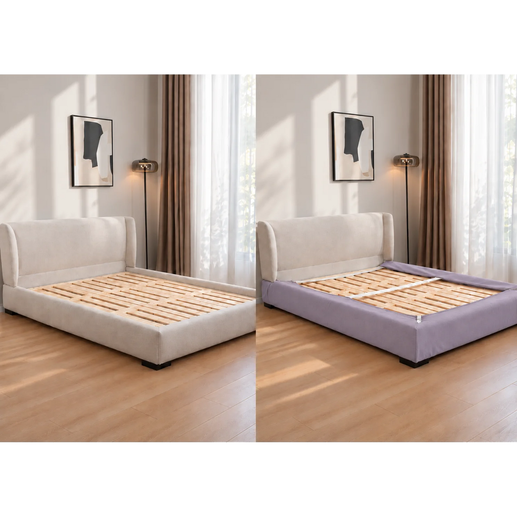 Dusty Lavender · Stretch-Fit Bed Frame Cover